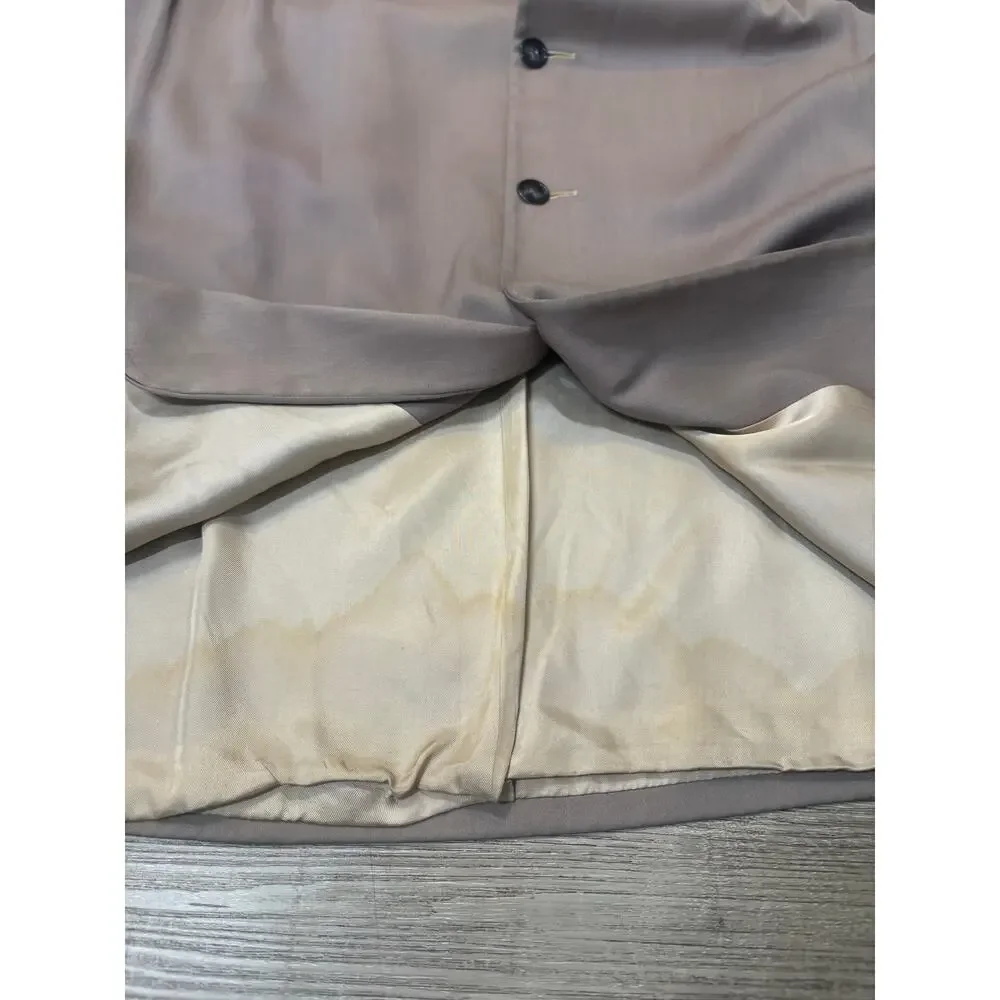 VTG‎ 1950's Gabardine Belted Hollywood Jacket 38R Rockabilly Hepcat Elvis Taupe